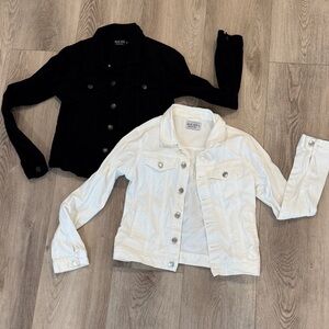 Women's Black and White Denim Jackets